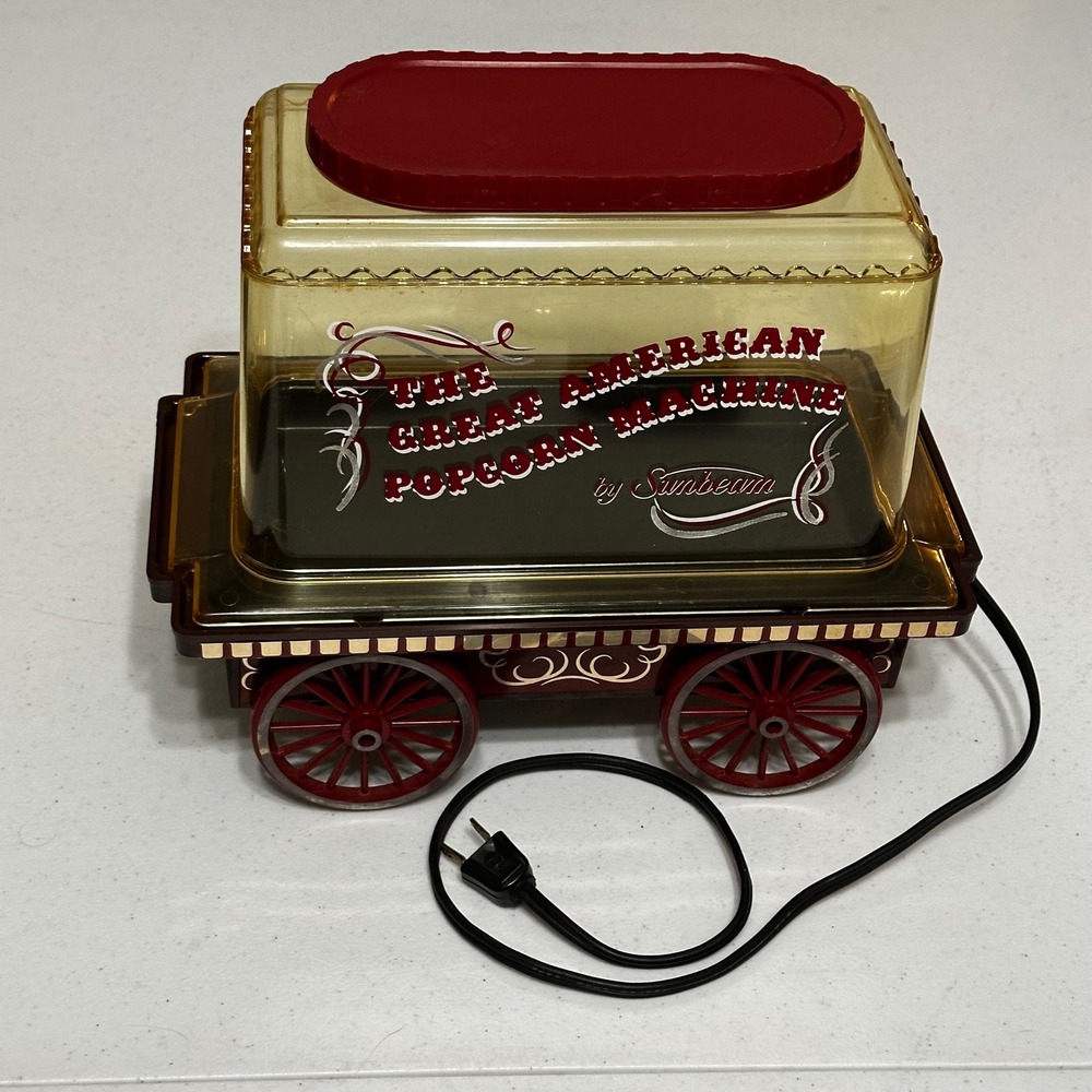 Sunbeam‎ Great American Popcorn Machine Red and Gold Retro Trolley Design Works